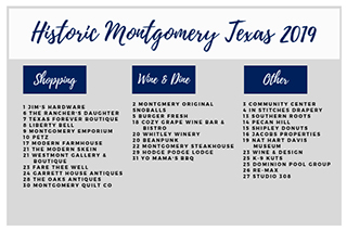 historic montgomery texas list of items