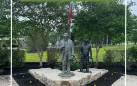 Cedar Brake Park Statues of C.B. Stewart and The Rancher