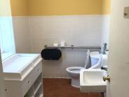 Interior restrooms of Montgomery Community Building.
