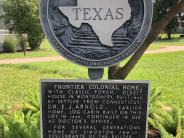 The Arnold Simonton House became a Recorded Texas Historic Landmark in 1964 as the Frontier Colonial Home. 