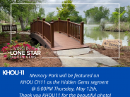 KHOU CH11 featured Memory Park as a Hidden Gem on May 12, 2022