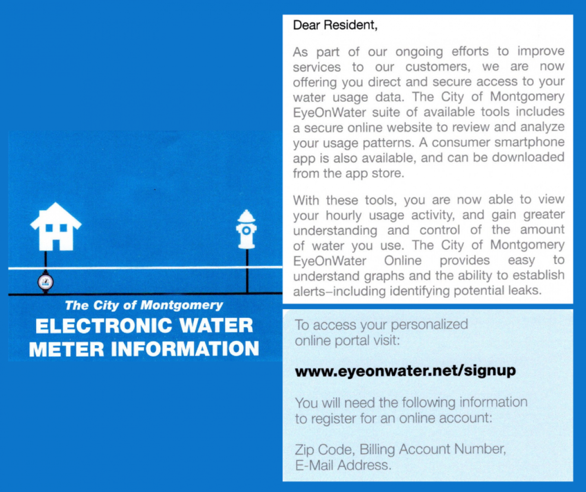 EyeOnWater brochure for free water usage information.