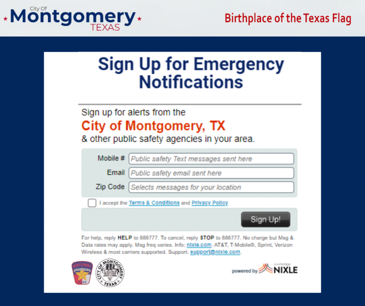 Residents are encouraged to sign up for Nixle alerts to receive alerts directly on their mobile devices. Nixle Emergency Notification and Alert Registration